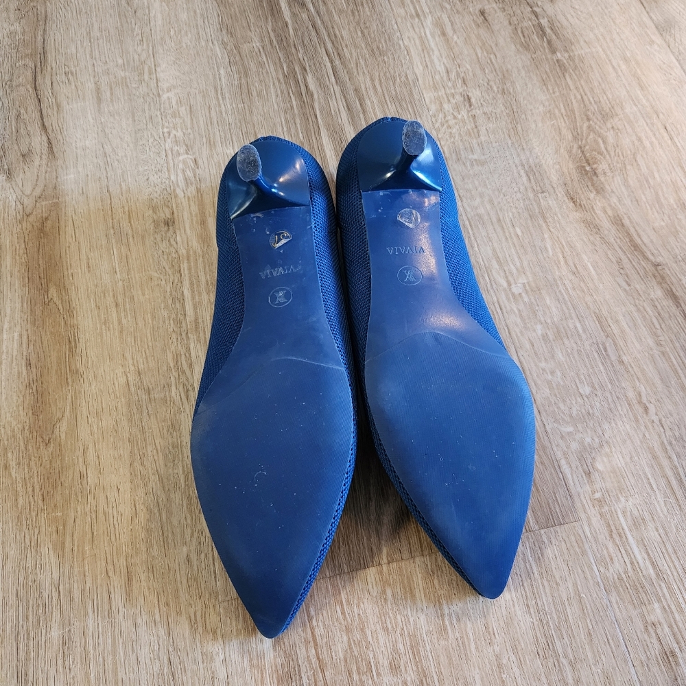 Vivaia Blue Stella Pointed-Toe Kitten Heels Women's Size 6.5 - Picture 8 of 8